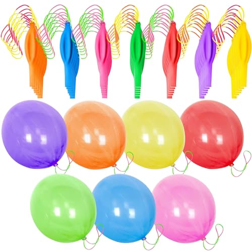Punchballons verschiedene Farben Neon -Stanzballons mit Gummiband -Gummiball -Ballon für Kinder Daily Games Hochzeitsgeburtstagsfeier 35 PCS 18 Zoll von SWEETBIUTI