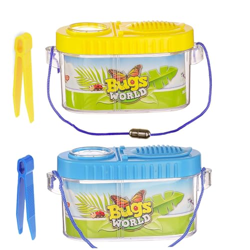 SWEETBIUTI Bug Catcher für Kids 2pcs Bug Catching Kit mit Lupenglas und Pinzette Partitionsable Collection Kit for Children Science Nature Exploration von SWEETBIUTI