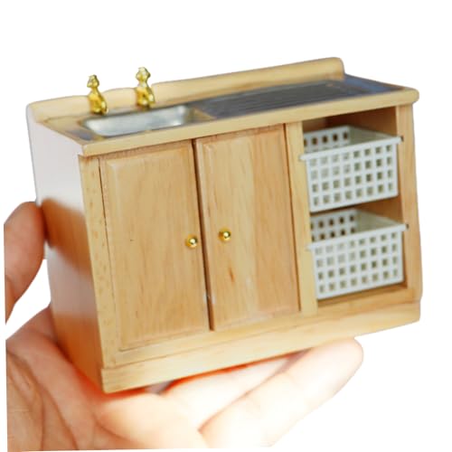 SWEETBIUTI Dollhouse Möbel, 1/12 Holzpuppenhauszubehör Badezimmerset, Puppenhauswaschbecken mit Schrank, realistische Miniaturmöbel für DUY DIY SWEETBIUTI Dollhouse Möbel, 1/12 Holzpuppenhauszubehör Badezimmerset, Puppenhauswaschbecken mit Schrank, realistische Miniaturmöbel für DUY DIY von SWEETBIUTI