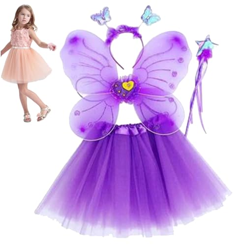 SWEETBIUTI Feenkostüm, niedliche Tiere Kleid für Mädchen mit Pailletten Tüll -Outfits, Schmetterlingsflügel, Sternwand und Schmetterling Stirnband Fairy Kostüm für Mädchen Dress -up -Party von SWEETBIUTI
