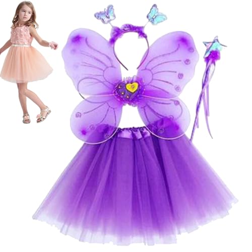 SWEETBIUTI Feenkostüm, süßes Schmetterlingskleid für Mädchen, Feenkostüm für Mädchen mit Pailletten -Tüllkleid, Schmetterlingsflügel, Sternwand und Stirnband für Up -Party SWEETBIUTI Feenkostüm, süßes Schmetterlingskleid für Mädchen, Feenkostüm für Mädchen mit Pailletten -Tüllkleid, Schmetterlingsflügel, Sternwand und Stirnband für Up -Party von SWEETBIUTI