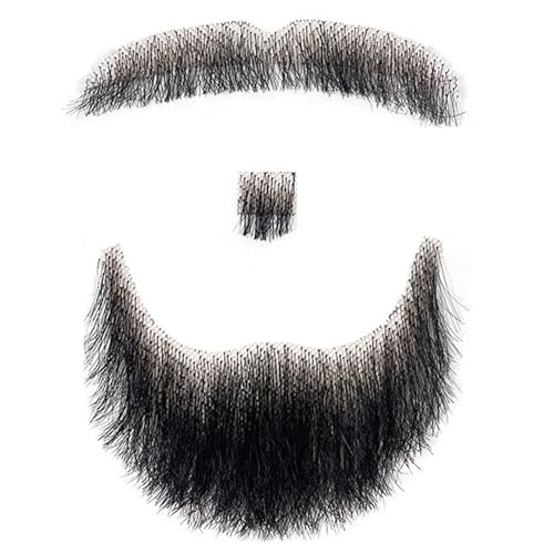 SWEETBIUTI Gefälschter Bart menschliches Haar realistischer Bart gefälschter Schnurrbart unsichtbare Gesichtsbehaarkostüm Spitze für Männer, die Halloween Cosplay Kostümparty, Stil 2. SWEETBIUTI Gefälschter Bart menschliches Haar realistischer Bart gefälschter Schnurrbart unsichtbare Gesichtsbehaarkostüm Spitze für Männer, die Halloween Cosplay Kostümparty, Stil 2. von SWEETBIUTI