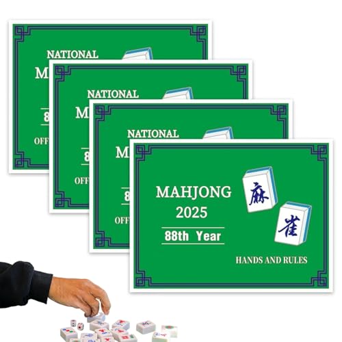SWEETBIUTI Mahjong -Karten 2024, Standard Mahjong Game Score & Regelkarten, Lernen und Master Large Print Card Recreational Play Regeln für Anfänger 4PCS SWEETBIUTI Mahjong -Karten 2024, Standard Mahjong Game Score & Regelkarten, Lernen und Master Large Print Card Recreational Play Regeln für Anfänger 4PCS von SWEETBIUTI