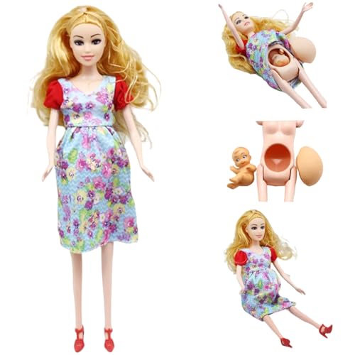 SWEETBIUTI Schwangere Puppe, 11,8 schwangeres Mutterspielzeug mit Babypuppen kreativer Gummi Schwangere Puppe mit einem Baby in ihrem Bauch Bauch Plastik Schwangeres Spielzeug für Kinder Geschenk SWEETBIUTI Schwangere Puppe, 11,8 schwangeres Mutterspielzeug mit Babypuppen kreativer Gummi Schwangere Puppe mit einem Baby in ihrem Bauch Bauch Plastik Schwangeres Spielzeug für Kinder Geschenk von SWEETBIUTI