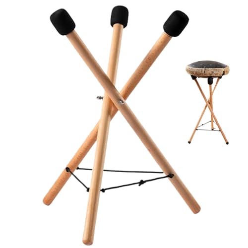 SWEETBIUTI Snare Drum Ständer, Verstellbarer Stabiler Dreieckiger Snare Ständer Aus Holz, Zusammenklappbarer Universeller Praktischer Handpan Drum Ständer Für Anfänger Und Profis von SWEETBIUTI