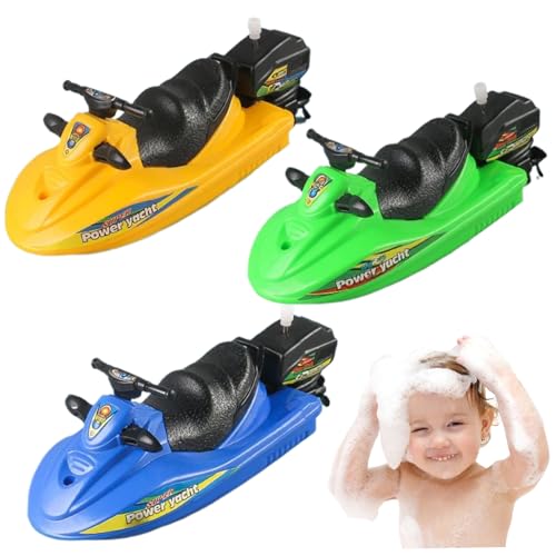 SWEETBIUTI Spielzeugboot, 3pcs Aufwickel-Motorboot Spielzeugset, Plastikkinder schwimmende Wasserspielzeugboote für Kinder Pool Badewanne Spielzeug Windup Weichbadboot für 3+ SWEETBIUTI Spielzeugboot, 3pcs Aufwickel-Motorboot Spielzeugset, Plastikkinder schwimmende Wasserspielzeugboote für Kinder Pool Badewanne Spielzeug Windup Weichbadboot für 3+ von SWEETBIUTI