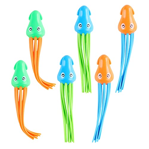 SWEETBIUTI Swimmingpool -Spielzeug Tintenfisch Tauchspielzeug Kid Octopus Sommer Tauchspielzeug Unterwasser Tauchspiel Schwimmspielzeug für Kinder Sommergeschenk 6pcs von SWEETBIUTI