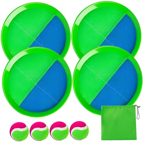 SWEETBIUTI Toss and Catch-Ball-Set für Kinder Erwachsene Interactive Beach Games Parent-Kind-Pool-Spiele umfassen 4 Paddel und 4 Bälle im Freien im Freien. von SWEETBIUTI