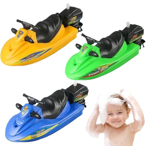 SWEETBIUTI Toy Boat Kids Bad Toys 3PCS Aufwickeln Motorboot Spielzeugset, Plastik schwimmende Spielzeugboote Wasserspielzeug für Badewanne, Kinderpool-Spielzeug Windup Badeboot für Kinder 3+ SWEETBIUTI Toy Boat Kids Bad Toys 3PCS Aufwickeln Motorboot Spielzeugset, Plastik schwimmende Spielzeugboote Wasserspielzeug für Badewanne, Kinderpool-Spielzeug Windup Badeboot für Kinder 3+ von SWEETBIUTI