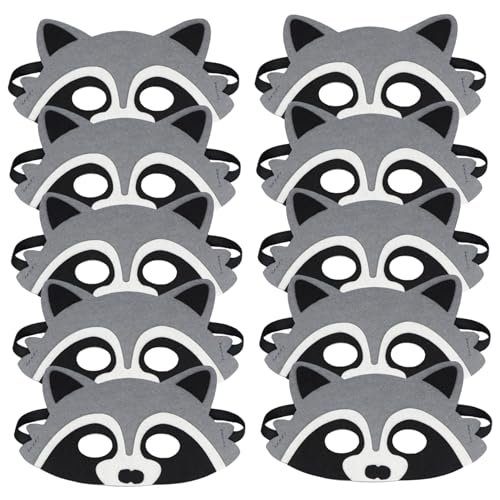 SWEETBIUTI Waschbärmaske, 10pcs 8x4 Halbgesicht Tiermasken für Kinder, nicht gewebte Tiermaske mit elastischem Stirnband, Waschbär für Party, Dress Up, Halloween, Geschenke für Kinder SWEETBIUTI Waschbärmaske, 10pcs 8x4 Halbgesicht Tiermasken für Kinder, nicht gewebte Tiermaske mit elastischem Stirnband, Waschbär für Party, Dress Up, Halloween, Geschenke für Kinder von SWEETBIUTI