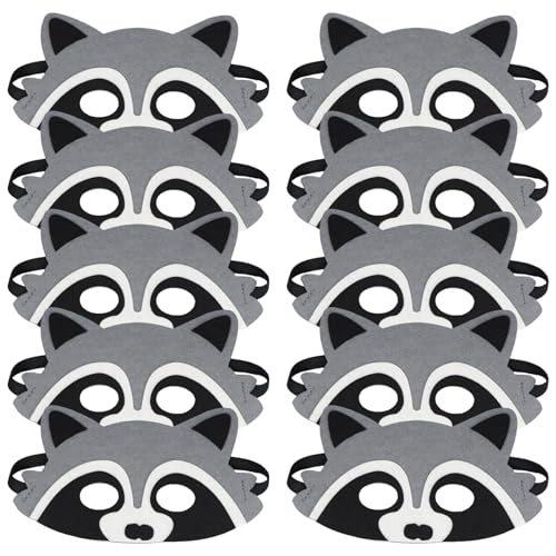 SWEETBIUTI Waschbärmaske, 10pcs 8x4 Halbgesicht Tiermasken für Kinder, nicht gewebte Tiermaske mit elastischem Stirnband, Waschbär für Party, Dress-up, Halloween, Geschenke für Kinder. SWEETBIUTI Waschbärmaske, 10pcs 8x4 Halbgesicht Tiermasken für Kinder, nicht gewebte Tiermaske mit elastischem Stirnband, Waschbär für Party, Dress-up, Halloween, Geschenke für Kinder. von SWEETBIUTI