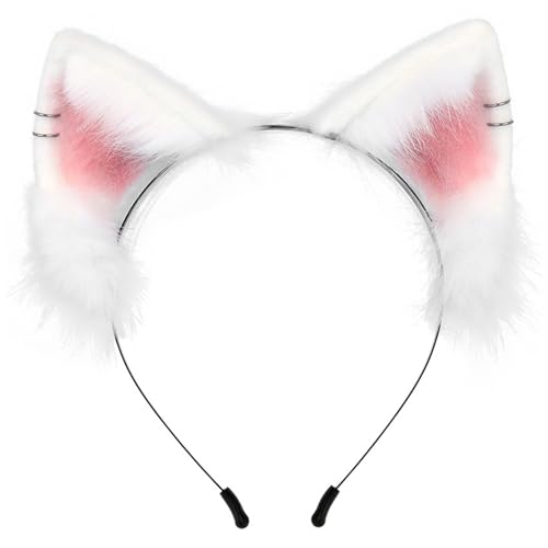 SWEETBIUTI Wolf Ohren, süße Simulation Katzenohren, weiches Plüschkatze -Stirnband, Persönlichkeit Plüsch Tierkostümzubehör für Cosplay -Party, weißer Wolf, Fuchs, Stirnband SWEETBIUTI Wolf Ohren, süße Simulation Katzenohren, weiches Plüschkatze -Stirnband, Persönlichkeit Plüsch Tierkostümzubehör für Cosplay -Party, weißer Wolf, Fuchs, Stirnband von SWEETBIUTI