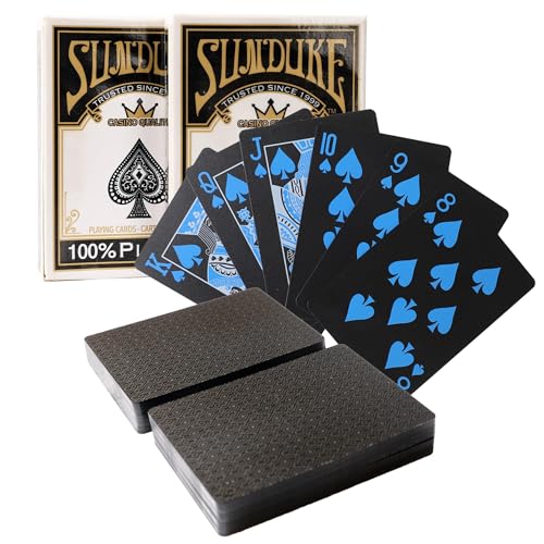 SWINILAYA 2 Decks Playing Cards PVC wasserdichte Pokerkarten Set, Hochwertiges Wasserfestes Kartenspiel, 52 Karten Deck + 2 Jokerkaarten SWINILAYA 2 Decks Playing Cards PVC wasserdichte Pokerkarten Set, Hochwertiges Wasserfestes Kartenspiel, 52 Karten Deck + 2 Jokerkaarten von SWINILAYA