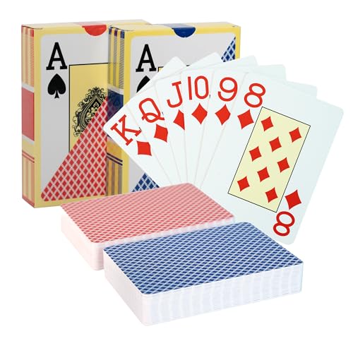 SWINILAYA 2 Decks Wasserfeste Profi Plastik Pokerkarten, hochwertige pokerkarten 54 Blatt for Texas Hold'em, Blackjack, Euchre, Canasta Karten, Romme, Baccarat SWINILAYA 2 Decks Wasserfeste Profi Plastik Pokerkarten, hochwertige pokerkarten 54 Blatt for Texas Hold'em, Blackjack, Euchre, Canasta Karten, Romme, Baccarat von SWINILAYA
