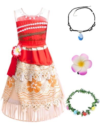 SWOAMER Mädchen Vaiana Kostüm 4 Stück Moana Prinzessin Kostüme Kinder Faschingskostüme mit Zubehör Moana Party Kleid Moana Cosplay Kleidung SWOAMER Mädchen Vaiana Kostüm 4 Stück Moana Prinzessin Kostüme Kinder Faschingskostüme mit Zubehör Moana Party Kleid Moana Cosplay Kleidung von SWOAMER