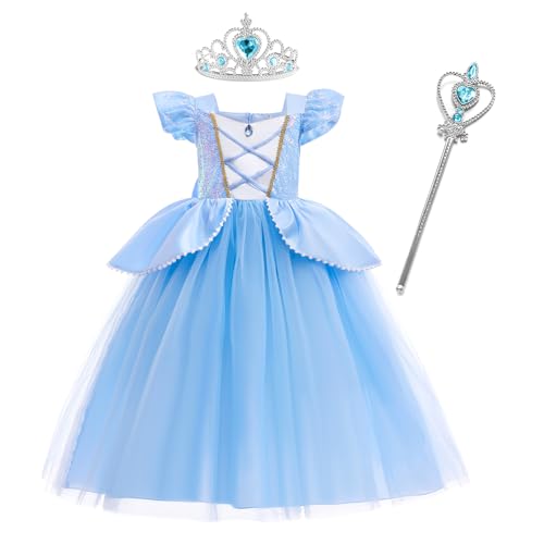SWOAMER Mädchen Prinzessin Kostüme Cinderella Belle Faschingskostüme Kinder Rapunzel Prinzessin Lang Kleid Dornröschen Tüll Kleid Kostüm Geburtstagsfeier Festkleid Verkleidung mit Zubehör SWOAMER Mädchen Prinzessin Kostüme Cinderella Belle Faschingskostüme Kinder Rapunzel Prinzessin Lang Kleid Dornröschen Tüll Kleid Kostüm Geburtstagsfeier Festkleid Verkleidung mit Zubehör von SWOAMER