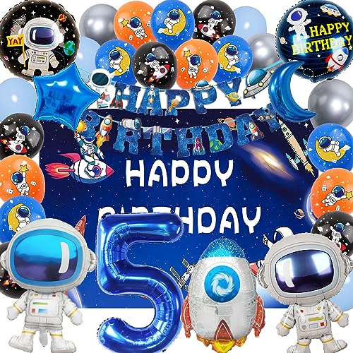 SWOKKTS Astronaut Geburtstag Deko 5 jahre, Kinder Weltraum Geburtstagsdeko, Astronauten Planet Rakete Weltall Luftballons Geburtstag Jungen Mädchen, Geburtstagsbanner und Hintergrund (Zahlenballon 5) SWOKKTS Astronaut Geburtstag Deko 5 jahre, Kinder Weltraum Geburtstagsdeko, Astronauten Planet Rakete Weltall Luftballons Geburtstag Jungen Mädchen, Geburtstagsbanner und Hintergrund (Zahlenballon 5) von SWOKKTS