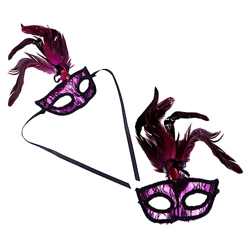 SWOOMEY 1 Satz 2 Stk Halbgesichtsmaske Aus Federspitze Gefiederte Masken Mardi Gras Augenmasken Halloween-party-masken Hälfte Karneval-masken Plastik Kleidung Kind Abschlussball von SWOOMEY