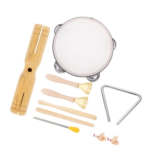 SWOOMEY 1 Satz Holz Musik Instrumente für Kleinkindmusikspielzeug Schlaginstrumente Musikinstrument Musikalisches Tamburin für Beige von SWOOMEY