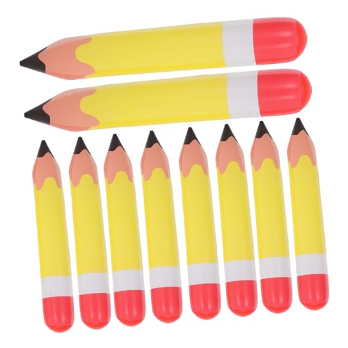 SWOOMEY 10 Stück Teiliges Aufblasbares PVC Bleistift Leichte Geburtstags und Partydeko Stabil Lustige Foto Requisiten für Kindergeburtstag und Klassenzimmer von SWOOMEY