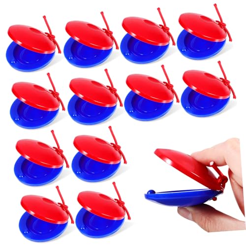 SWOOMEY 12 Stück Teiliges Finger Castanets Kleines Leichtes Musikinstrument für Angenehmer Klang Fördert Hand Koordination und Rhythmusgefühl für Musikunterricht Bühnenauftritte und von SWOOMEY