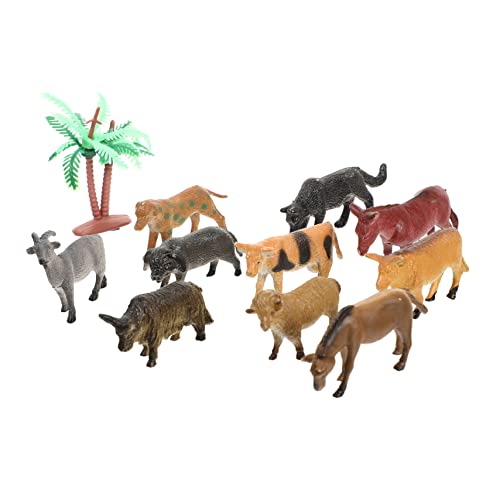 SWOOMEY 12st Mikrolandschaftstiere Spielzeug Figuren Von Nutztieren Modell Der Nutztiere Bauernhoftiere Schmuck Modell Für Simulierte Nutztiere Wild Dekorationen Harz von SWOOMEY
