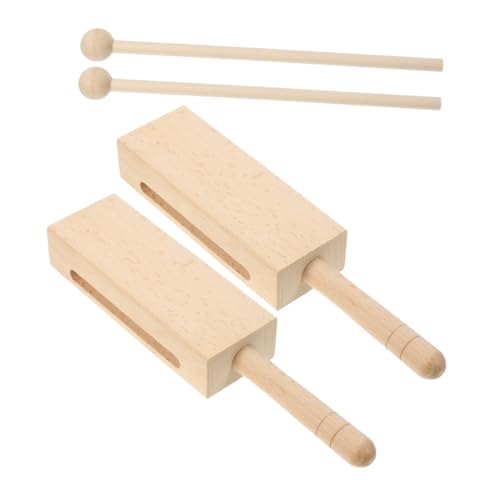 SWOOMEY 2 Sätze Percussion Holz Rhythmusinstrument Holz Musikinstrumente Holzblock Instrument Holz Musikinstrument Musikinstrumente für Erwachsene Holzinstrument Rhythmus Stick Kinderlog von SWOOMEY