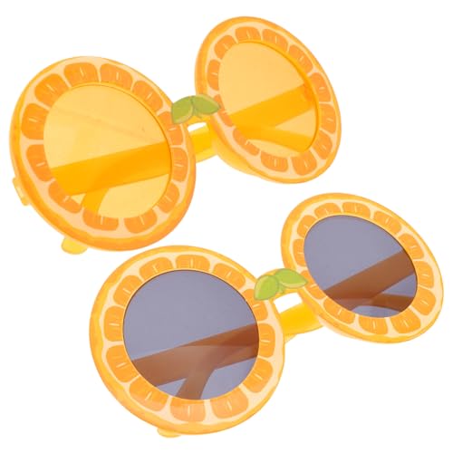 SWOOMEY 2 Stück Zitronen Sonnenbrillen Runde Fruchtform Partybrille Leicht Komfortabel Für Hawaiianische Sommer Strand Luau Party Dekoration von SWOOMEY