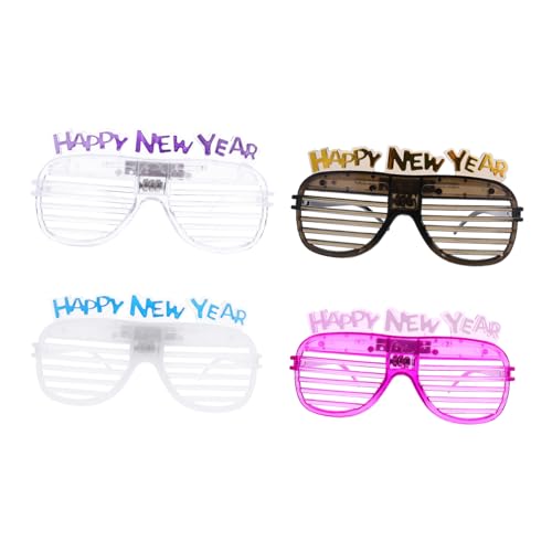 SWOOMEY 4 Stück Teiliges LED Partybrillen Leuchtende Neujahrsbrillen Bunte Lichtbrille für Feier Karneval mit Bequemer Passform Unisex Zufällige Farbe SWOOMEY 4 Stück Teiliges LED Partybrillen Leuchtende Neujahrsbrillen Bunte Lichtbrille für Feier Karneval mit Bequemer Passform Unisex Zufällige Farbe von SWOOMEY