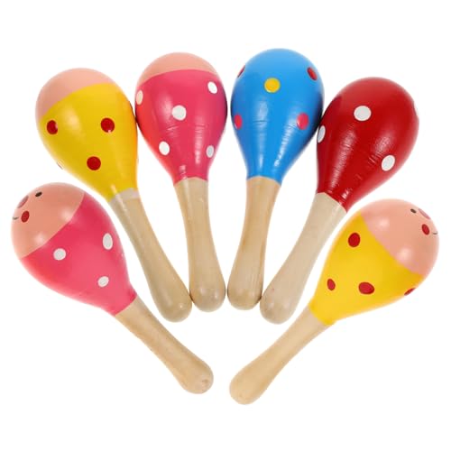 SWOOMEY 6 Stück Holzmaracas Rasseln für Feste Partys und Musikalische Kindersicheren Materialien Orff Instrumente für Kreative SWOOMEY 6 Stück Holzmaracas Rasseln für Feste Partys und Musikalische Kindersicheren Materialien Orff Instrumente für Kreative von SWOOMEY