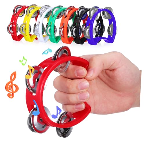 SWOOMEY 7 Stück Bunte Tamburine für Teiliges Percussion Instrument mit Glöckchen Handlich und Sicher für Partys Spiele und Musikalische Aktivitäten SWOOMEY 7 Stück Bunte Tamburine für Teiliges Percussion Instrument mit Glöckchen Handlich und Sicher für Partys Spiele und Musikalische Aktivitäten von SWOOMEY