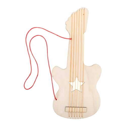 SWOOMEY Hausgemachte Gitarre für Kreatives DIY Gitarre Personalisierte Gitarre Handmade Gitarre DIY-Graffiti-Gitarre- Holzgitarrenspielzeug Beige von SWOOMEY