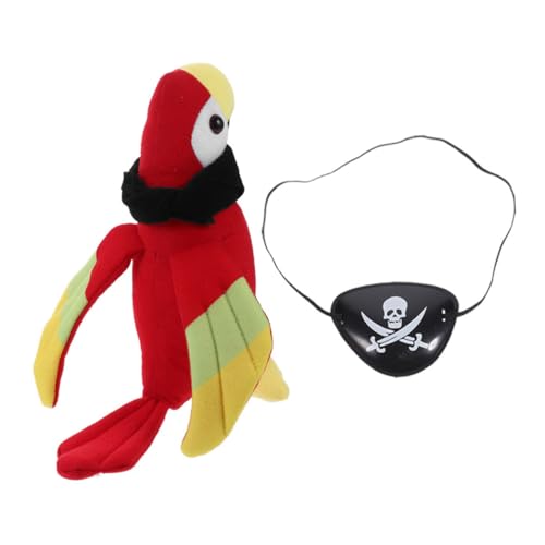 SWOOMEY Plüsch Papagei mit Augenmaske und Schwarzem Schal für Halloween Cosplay für Bühnenauftritte und Fotos Teiliges von SWOOMEY