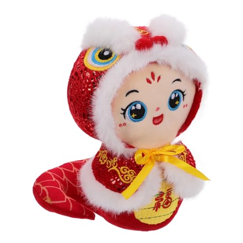SWOOMEY Plüschschlange Jahr der Schlange Glücksbringer für Chinesische Neujahr Weiches Maskottchen für Frühlingsfest Rotes Kuscheltier für Laune von SWOOMEY
