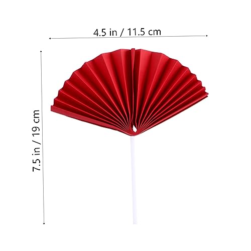 SWOOMEY Teiliges Geburtstagskuchen Tortenstecker aus Papier Kreative Rot Farbene Fächerform Cake Picks für Partydekoration Sichere Papiermaterialien für Unvergessliche Feiern und von SWOOMEY