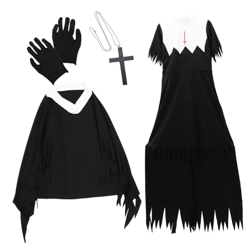SWOOMEY Zombie Kostüm Halloween-nonnenkostüm Horror Beängstigendes Halloween Nonnenkostüme Für Damen Halloweenkostüm Outfit Kostüm Für Erwachsene Frauen Schwarz Baumwollmischung SWOOMEY Zombie Kostüm Halloween-nonnenkostüm Horror Beängstigendes Halloween Nonnenkostüme Für Damen Halloweenkostüm Outfit Kostüm Für Erwachsene Frauen Schwarz Baumwollmischung von SWOOMEY