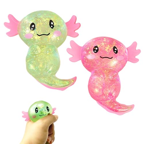 2 Stück Axolotl Spielzeug,Squeeze Spielzeug Axolotl Stress Relief Squishy Ball Toy Massagebälle Handtrainer, Wurfball Spielzeug für Kinder und Erwachsene von SWRCEYJH