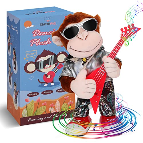SWTOIPIG Plüschtier Elektronischer AFFE Spielzeug für Kinder, Interaktiver AFFE Singen, Tanzen und Gitarre-Schütteln, Weihnachten Geburtstag Geschenk für Kleinkinder Kinder SWTOIPIG Plüschtier Elektronischer AFFE Spielzeug für Kinder, Interaktiver AFFE Singen, Tanzen und Gitarre-Schütteln, Weihnachten Geburtstag Geschenk für Kleinkinder Kinder von SWTOIPIG