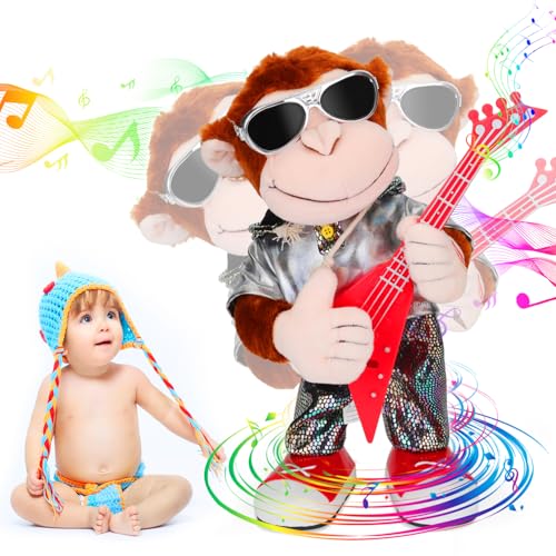 SWTOIPIG Tanzender AFFE, Plüschtier, singender, Tanzender AFFE, Spielzeug in Affenform für Kinder und Erwachsene, Geschenk, Heimdekoration, Tanzen, Singen, Körperschütteln und Gitarrenschütteln SWTOIPIG Tanzender AFFE, Plüschtier, singender, Tanzender AFFE, Spielzeug in Affenform für Kinder und Erwachsene, Geschenk, Heimdekoration, Tanzen, Singen, Körperschütteln und Gitarrenschütteln von SWTOIPIG
