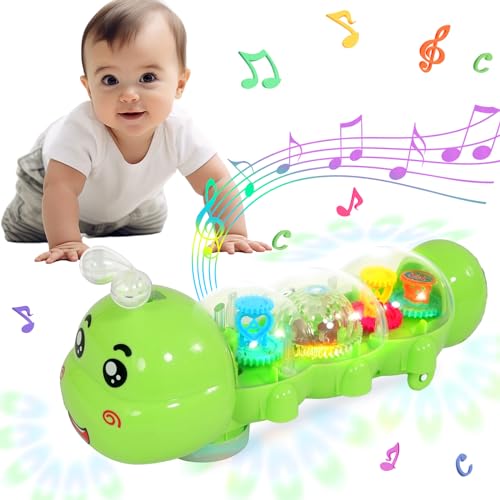 SWTOIPIG Babyspielzeug, transparentes Raupenspielzeug mit Licht und Musik, elektrisches mechanisches Zahnradspielzeug für Jungen, Mädchen, Kleinkinder, Geschenke für Jährige SWTOIPIG Babyspielzeug, transparentes Raupenspielzeug mit Licht und Musik, elektrisches mechanisches Zahnradspielzeug für Jungen, Mädchen, Kleinkinder, Geschenke für Jährige von SWTOIPIG