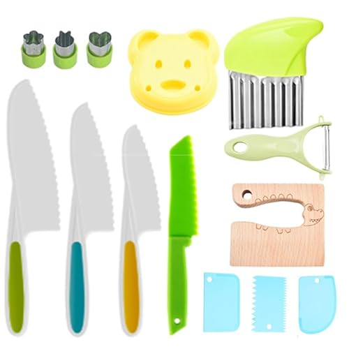 COONOOR Kinderkochmesser 8-teiliges Kinder-Küchenmesser-Set Zum Schneiden Und Kochen (14-Teilig) von SWZEC