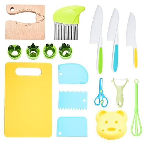 COONOOR Kinderkochmesser 8-teiliges Kinder-Küchenmesser-Set Zum Schneiden Und Kochen (17-Teilig) von SWZEC
