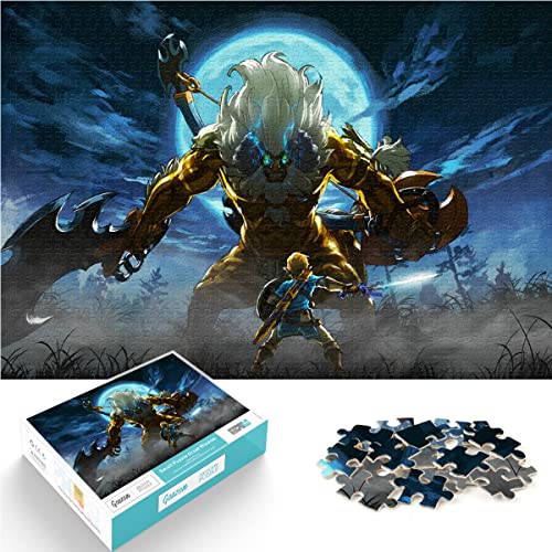 Erwachsene und Kinder Puzzle 1000 Teile - Zelda Legende: Atem der Wildnis - Bildung Spiel Spielzeug für Familie - Dekoration 75x50cm von SXBB