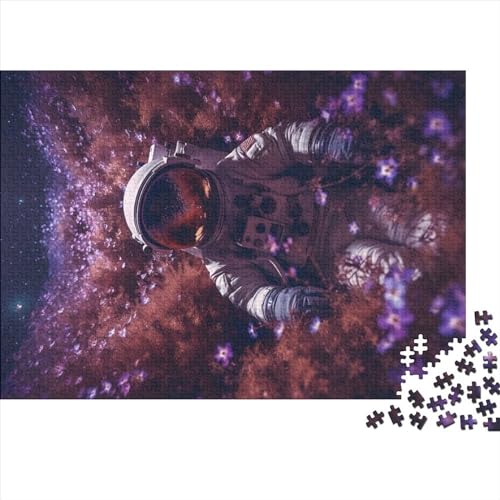Lila Kosmos Astronauten-Puzzle für Erwachsene, 1000 Teile, Bildungsspiel, Heimdekoration, Spielzeug, intellektueller Stressabbau, Entspannung und Intelligenz, 500 Teile (52 x 38 cm) von SXLSDMNNSCBG