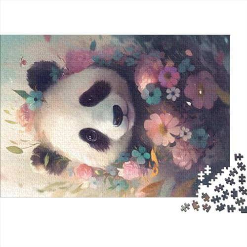 Lustiges Puzzle „Panda in A Field“ für Erwachsene, 1000 Teile, Bildungsspiel, Heimdekoration, Spielzeug, intellektueller Stressabbau, Entspannung und Intelligenz, 500 Teile (52 x 38 cm) von SXLSDMNNSCBG