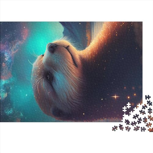 Otter Galaxy Puzzle für Erwachsene, lustig, 1000 Teile, Dekoration, Entspannung und Intelligenz, Stressabbau, Spielzeug, Intellektuelles Spiel, Bildung, 300 Teile (40 x 28 cm) von SXLSDMNNSCBG