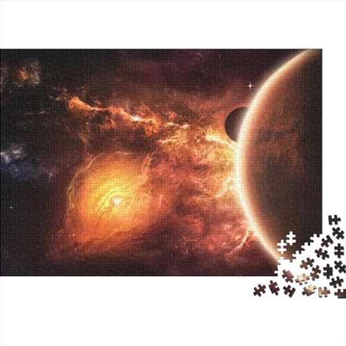 Planet Weltraum Explosion Spaß Puzzle 1000 Teile für Erwachsene Herausforderung Lernspiel Stressabbau Spielzeug Dekoration Spielzeug Intellektuelles Spiel 300 Stück (40 x 28 cm) von SXLSDMNNSCBG