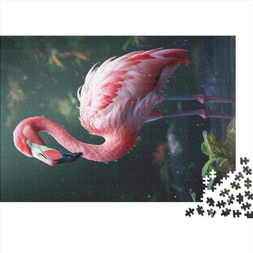 Rosa Flamingo-Puzzle für Erwachsene, Spaß, 1000 Teile, Dekoration, Entspannung und Intelligenz, Stressabbau, Spielzeug, intellektuelles Spiel, Bildung, 500 Teile (52 x 38 cm) von SXLSDMNNSCBG