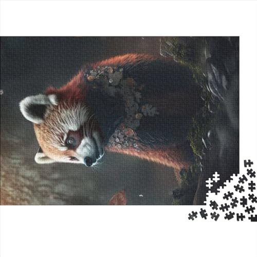 Roter Panda, lustiges Puzzle, 1000 Teile, für Erwachsene, Herausforderung, pädagogisches Lernspiel, Stressabbau-Spielzeug, Dekoration, Spielzeug, Intellektuelles Spiel, 1000 Stück (75 x 50 cm) von SXLSDMNNSCBG