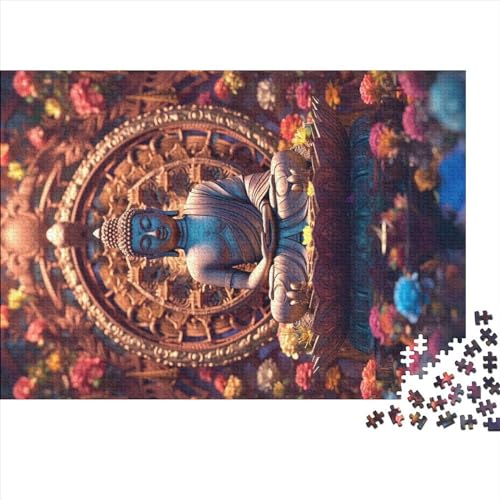 Sakura-Buddha-Puzzle für Erwachsene, 1000 Teile, Lernspiel, Heimdekoration, Spielzeug, intellektueller Stressabbau, Entspannung und Intelligenz, 500 Teile (52 x 38 cm) von SXLSDMNNSCBG